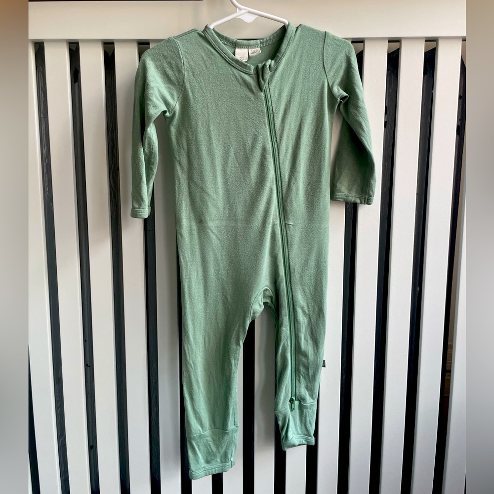 Kyte Baby Zippered Romper in Matcha, 6-12 m